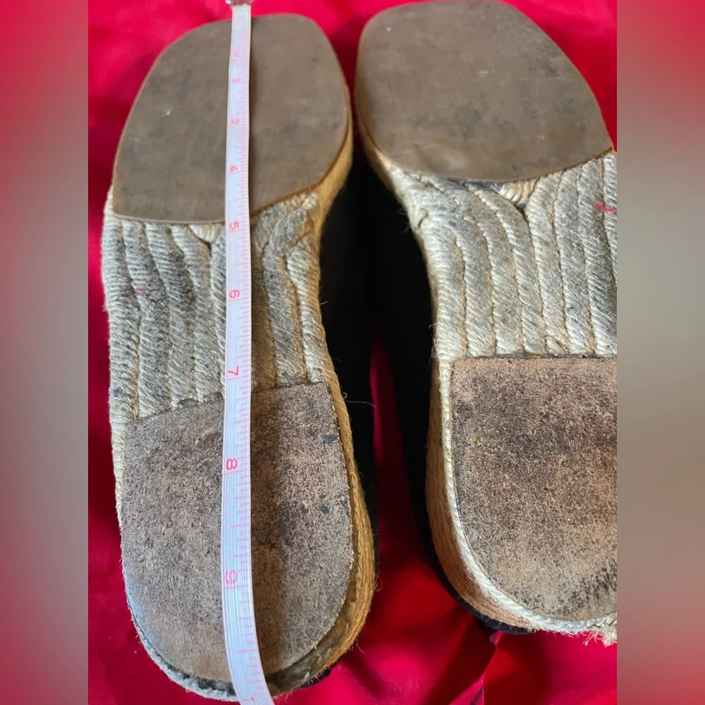 YVES SAINT LAURENT Vintage Canvas Wedge Espadrilles Heeled Espadrille YSL 8.5 9